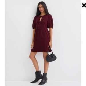 Tall Corduroy Bow Mini Pocket Dress size L